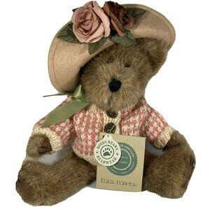 Boyds Bears Mrs. Mertz Jointed Teddy Bear With Tags Sweater Hat Bearwear 11”